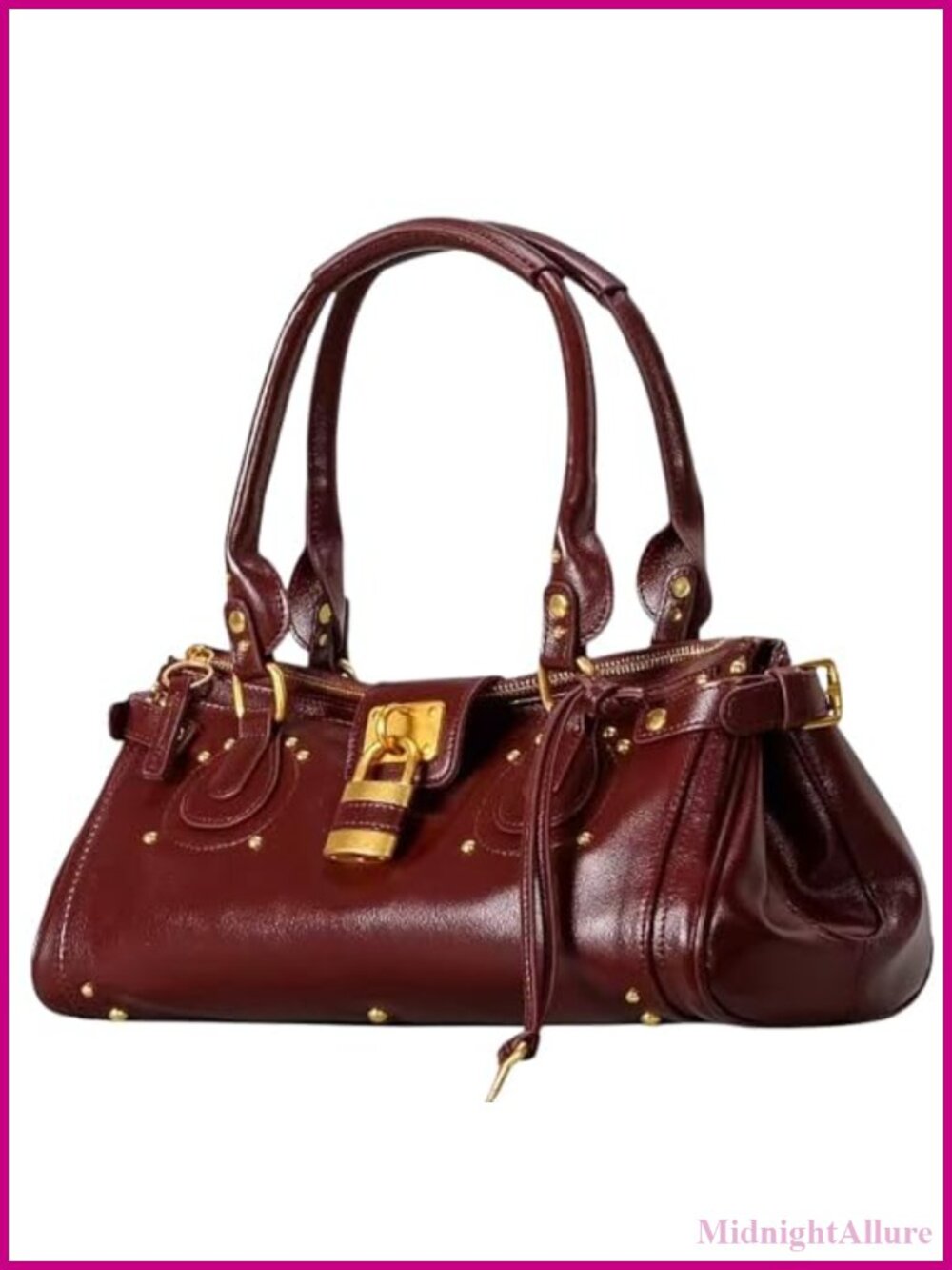 Faux Leather East West Satchel Top Handle Underarm Shoulder Bag